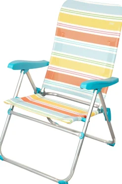 Aktive Silla Playa Plegable Aluminio A Rayas Multicolor 5 Posiciones Con Sistema Antivuelco