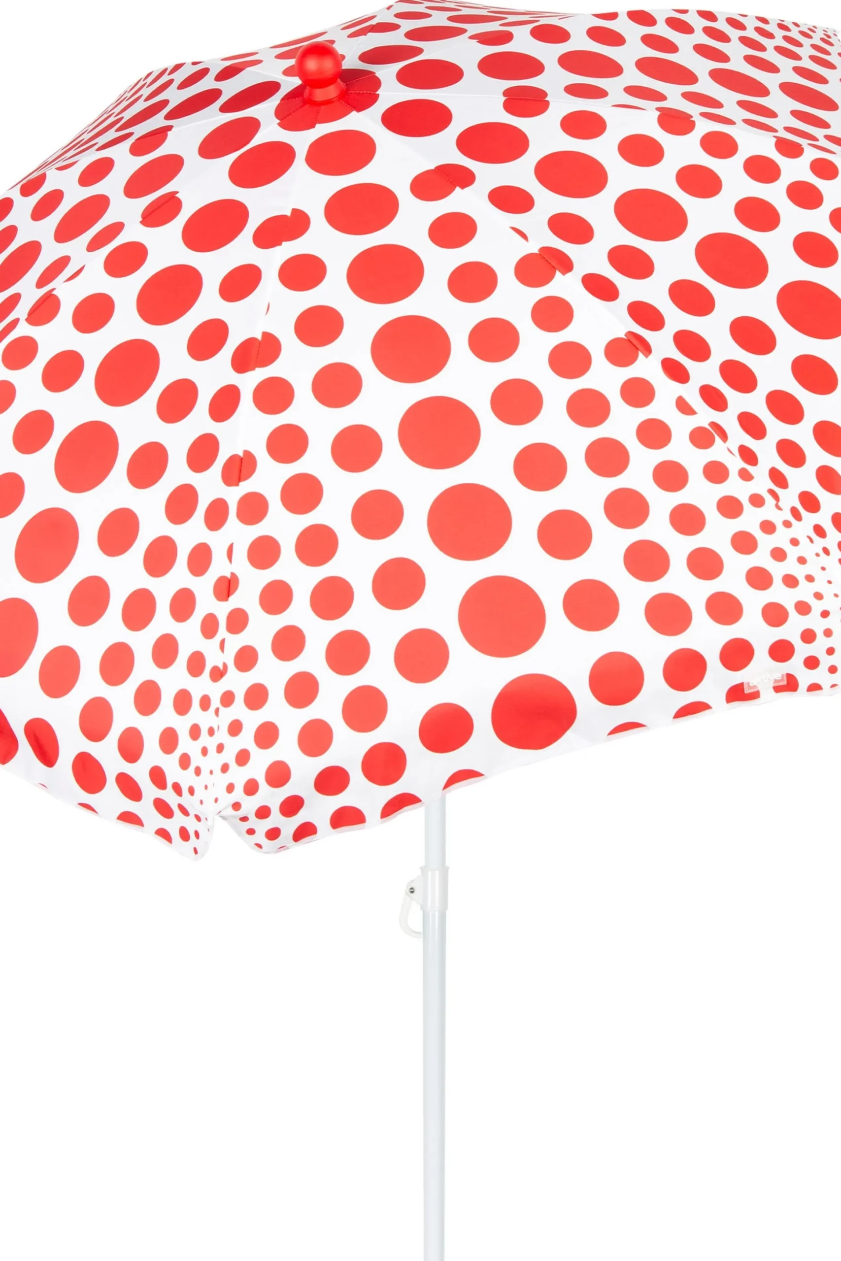 Aktive Sombrilla De Playa 8 Varillas 200 CM Inclinable Estampado Lunares Rojos