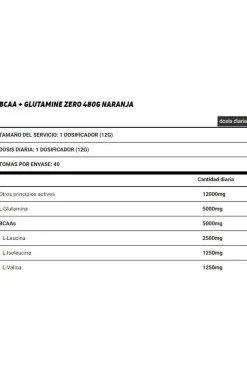 Bcaa + Glutamine Zero - 480g De Biotech Usa Sabor Naranja
