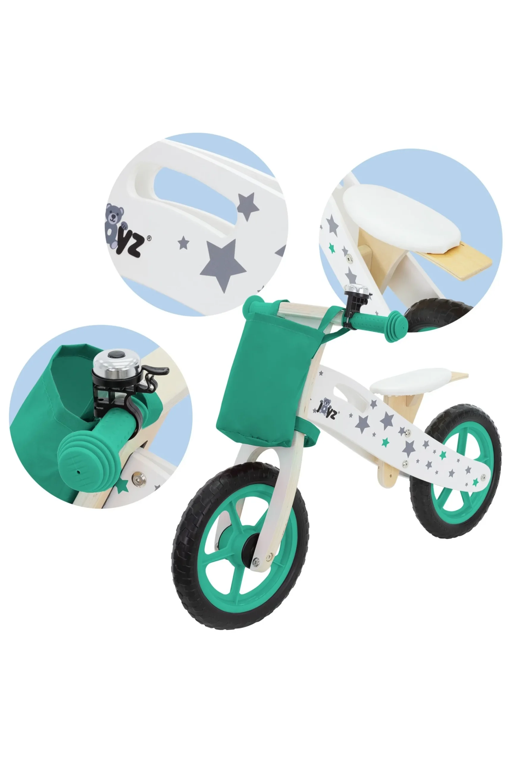 Bicicleta De Madera Joyz Para Niños A Partir De 2 Años Con Asiento Ajustable