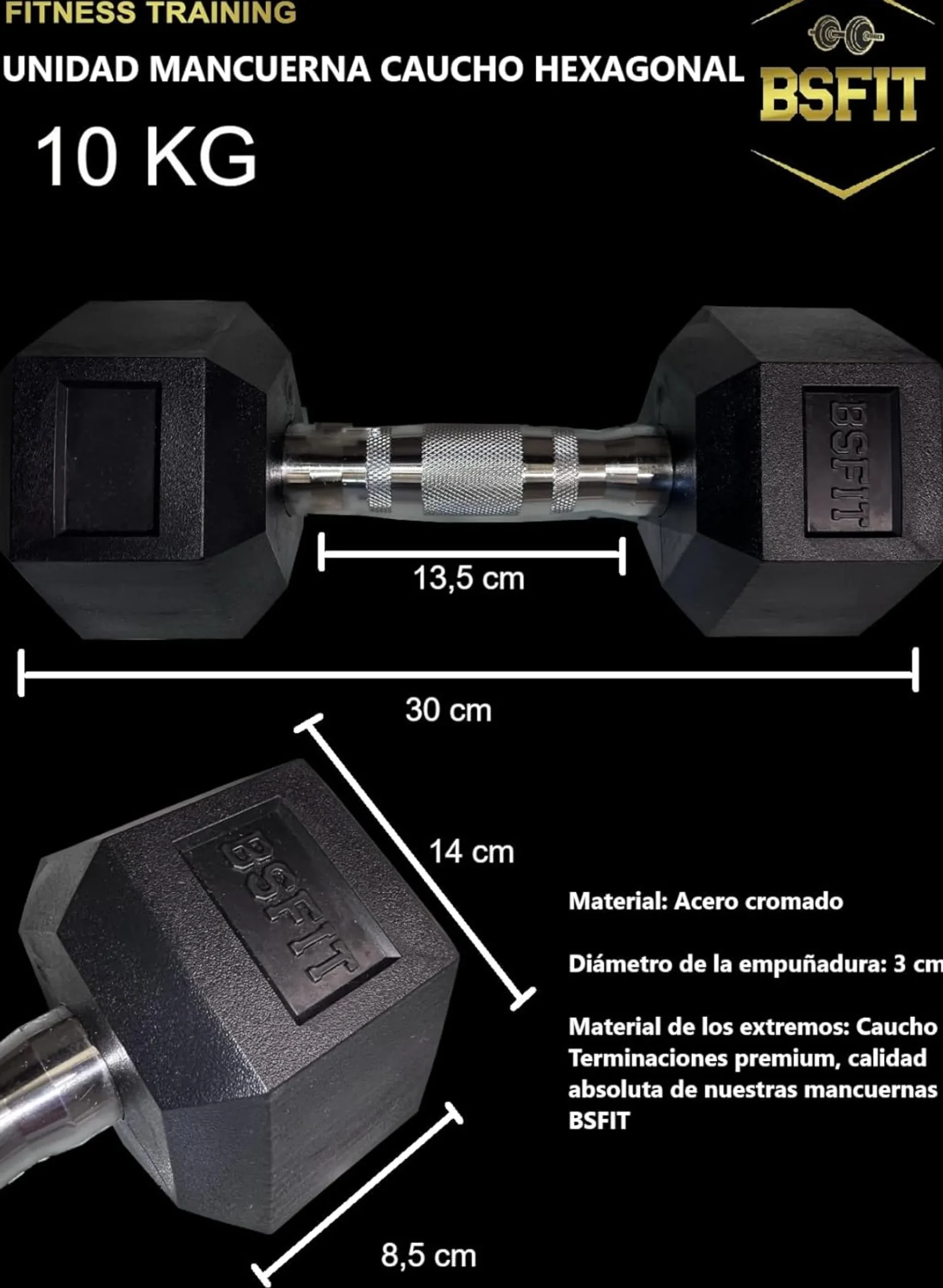 Bsfit 2 Mancuernas De Cromo 10kg