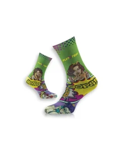 Calcetines Con Dibujos Verde/rosa