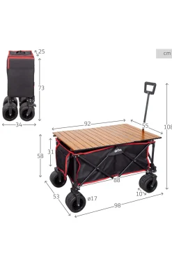Carro Playa Con Mesa Desmontable Y Ruedas Grandes 360º Aktive