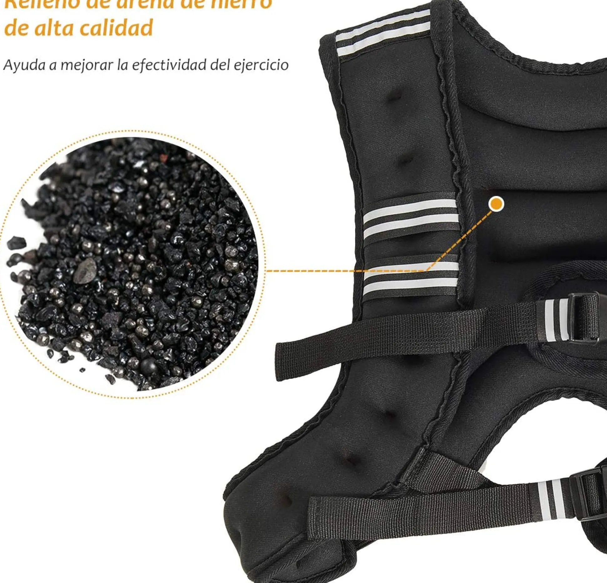 Chaleco De Peso 5kg Con Tiras Reflectantes Y Correas Ajustables Costway
