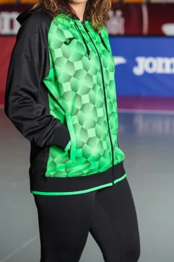 Chaqueta Con Capucha Joma Supernova III Negro Verde Flúor