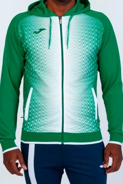 Chaqueta Con Capucha Joma Supernova Verde Blanco