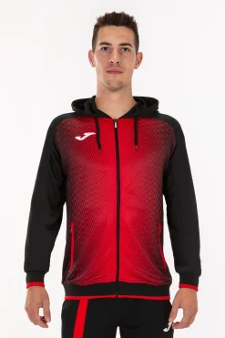 Chaqueta Con Capucha Joma Supernova Negro Rojo