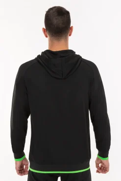 Chaqueta Con Capucha Joma Supernova Negro Verde Flúor