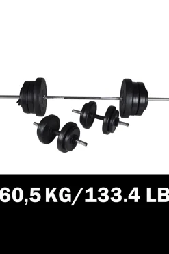 Conjunto De Mancuernas Y Barras Vidaxl 60,5kg