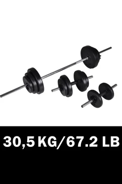 Conjunto De Mancuernas Y Barras Vidaxl 30,5kg