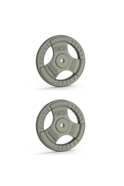 Discos De Pesas De Hierro Fundido De 1" Con Agarre Triple Estándar En Pares 2 X 10 Kg