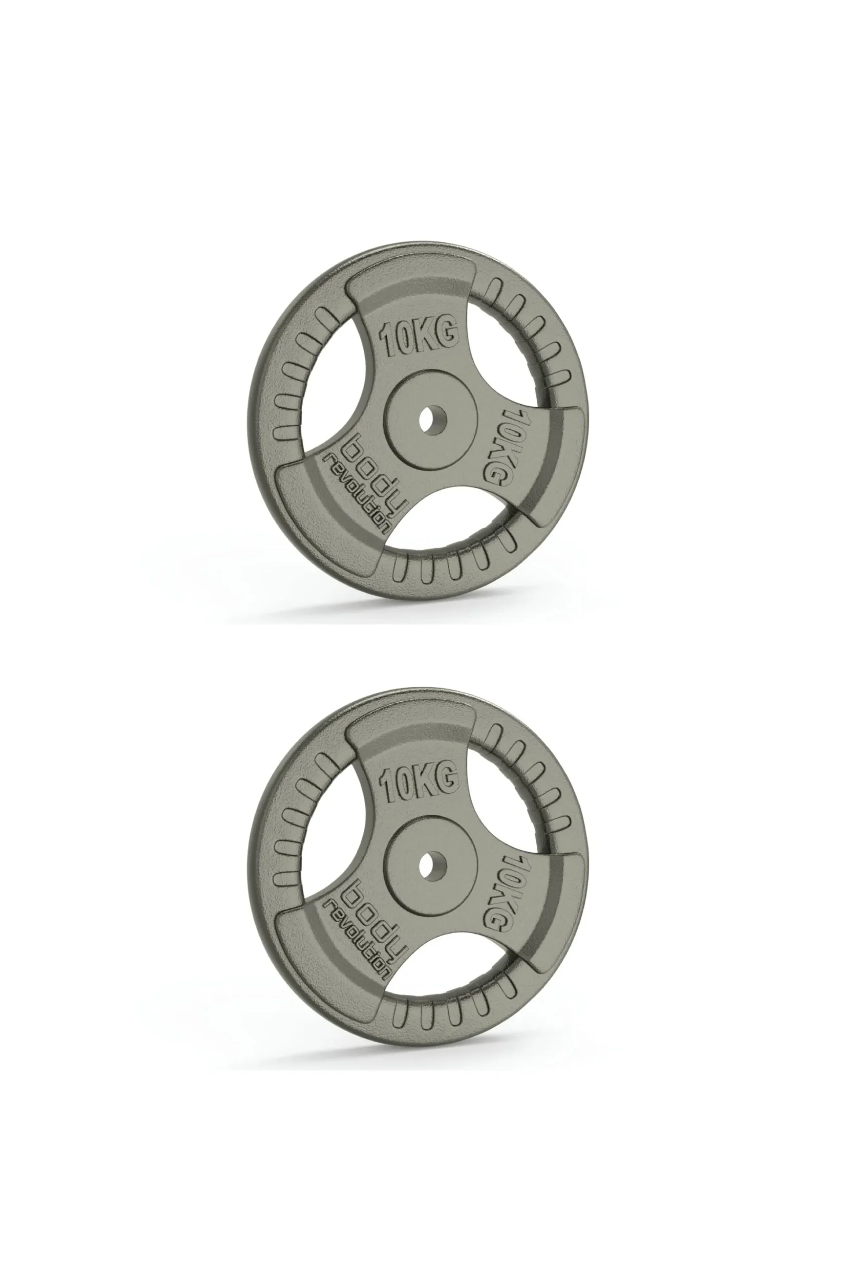 Discos De Pesas De Hierro Fundido De 1" Con Agarre Triple Estándar En Pares 2 X 10 Kg