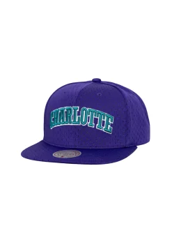 Gorra Mitchell & Ness Morada Hornets Meshed Up Snapback