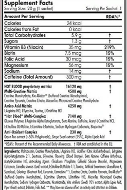 Hot Blood Hardcore 375 Gr Frutas