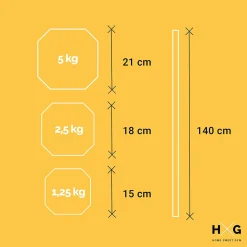 Hxg Set Bodypump 17,5 Kg Con Barra Y Discos De Colores