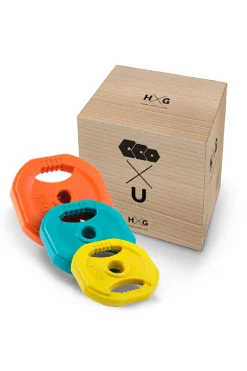 Hxg Set Bodypump 17,5 Kg Con Barra Y Discos De Colores