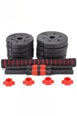 Juego De Mancuernas 2 En 1 Con Barra Ajustable - De 50kg En Total