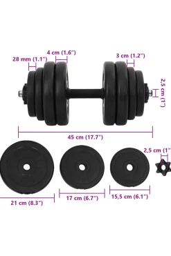 Juego De Mancuernas Vidaxl 2x15 Kg