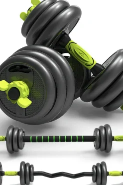Juego Kit 15 Kg De Mancuernas 4 En 1 Multifit
