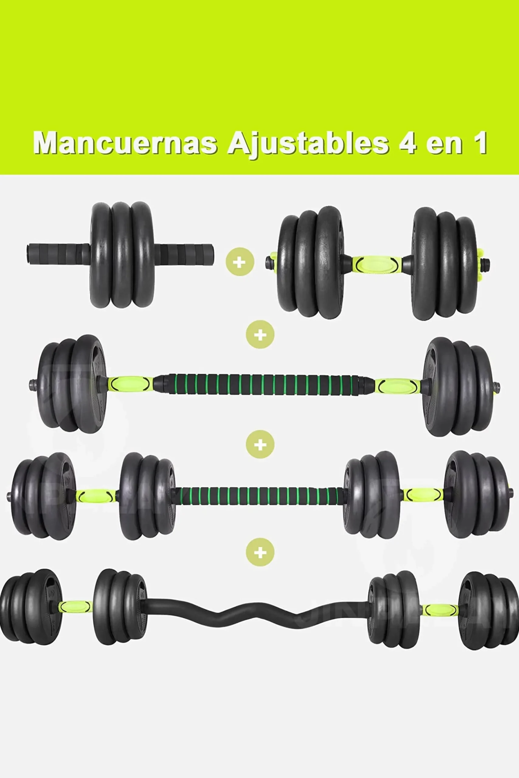 Juego Kit 10 Kg De Mancuernas Ozio 4 En 1 Multifit