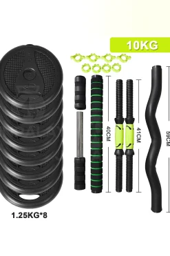 Juego Kit 10 Kg De Mancuernas Ozio 4 En 1 Multifit