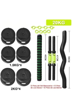 Juego Mancuernas 4 En 1- 20 Kg