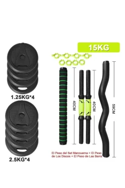 Juego Mancuernas 4 En 1- 15 Kg
