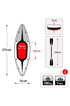 Kayak Hinchable Intex Challenger K1 & 1 Remo