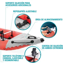 Kayak Hinchable Intex K1 Excursion Pro 1 Remo + Hinchador