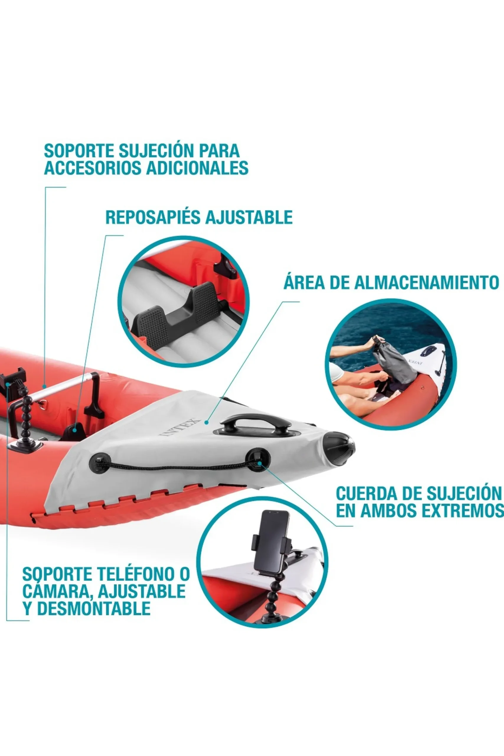 Kayak Hinchable Intex K1 Excursion Pro 1 Remo + Hinchador