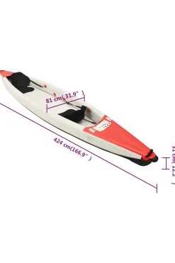 Kayak Inflable Vidaxl 424 X 81 X 31 CM