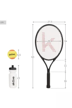 Kit Raqueta De Tenis Iniciación C/pelotas, Botella Y Funda Aktive (230 Gr)