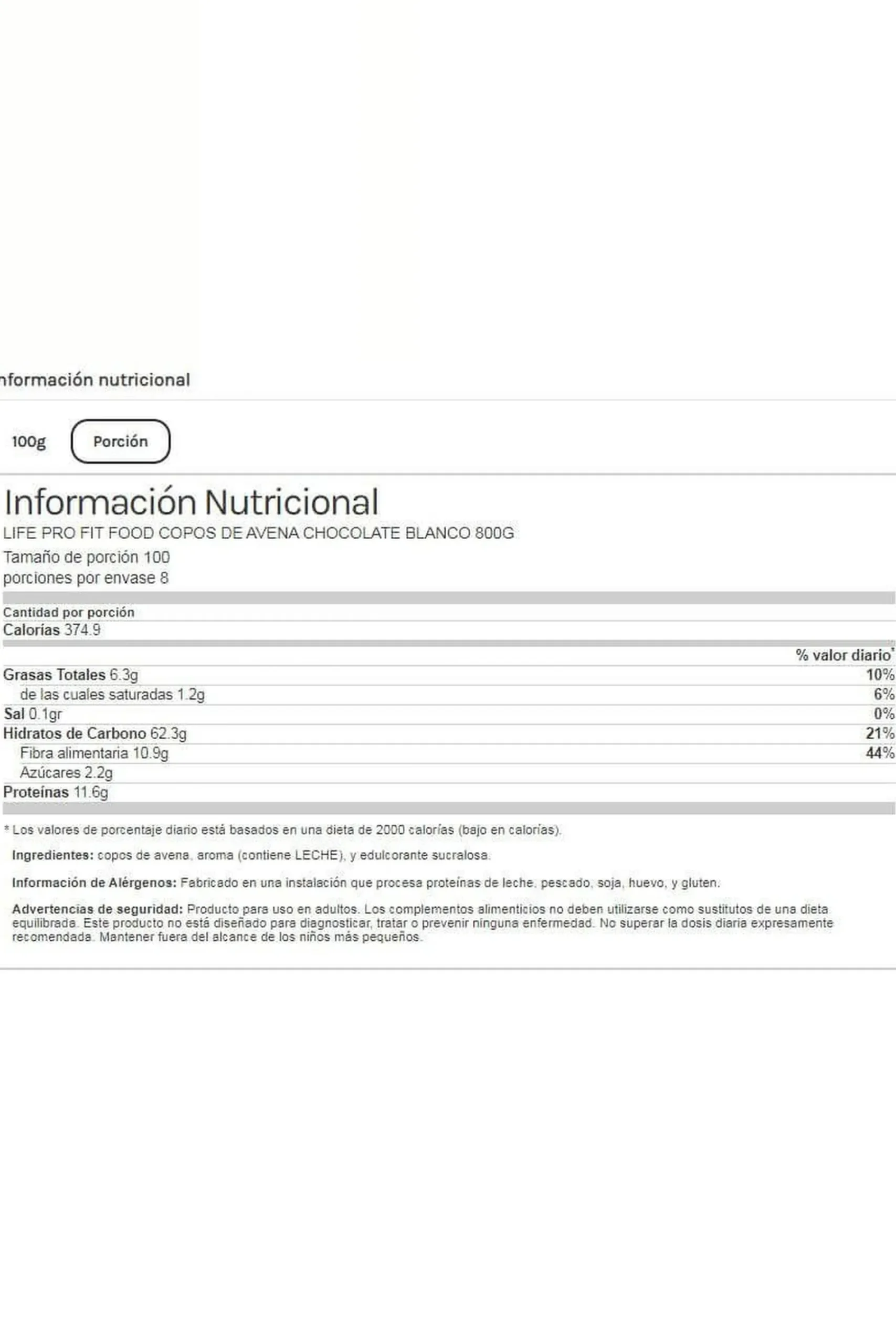 Life Pro Copos De Avena 800g |