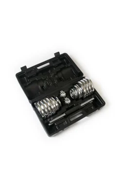 Maletín 2 Mancuernas 30 Kg Keboo Serie 700 8 Discos De 2,5 Kg, 4 Discos De 1,25 Kg Y 4 Discos De