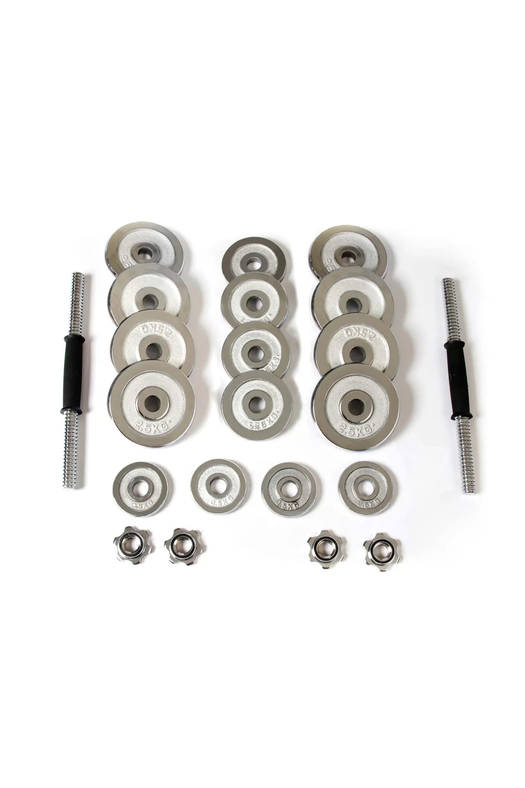 Maletín 2 Mancuernas 30 Kg Keboo Serie 700 8 Discos De 2,5 Kg, 4 Discos De 1,25 Kg Y 4 Discos De