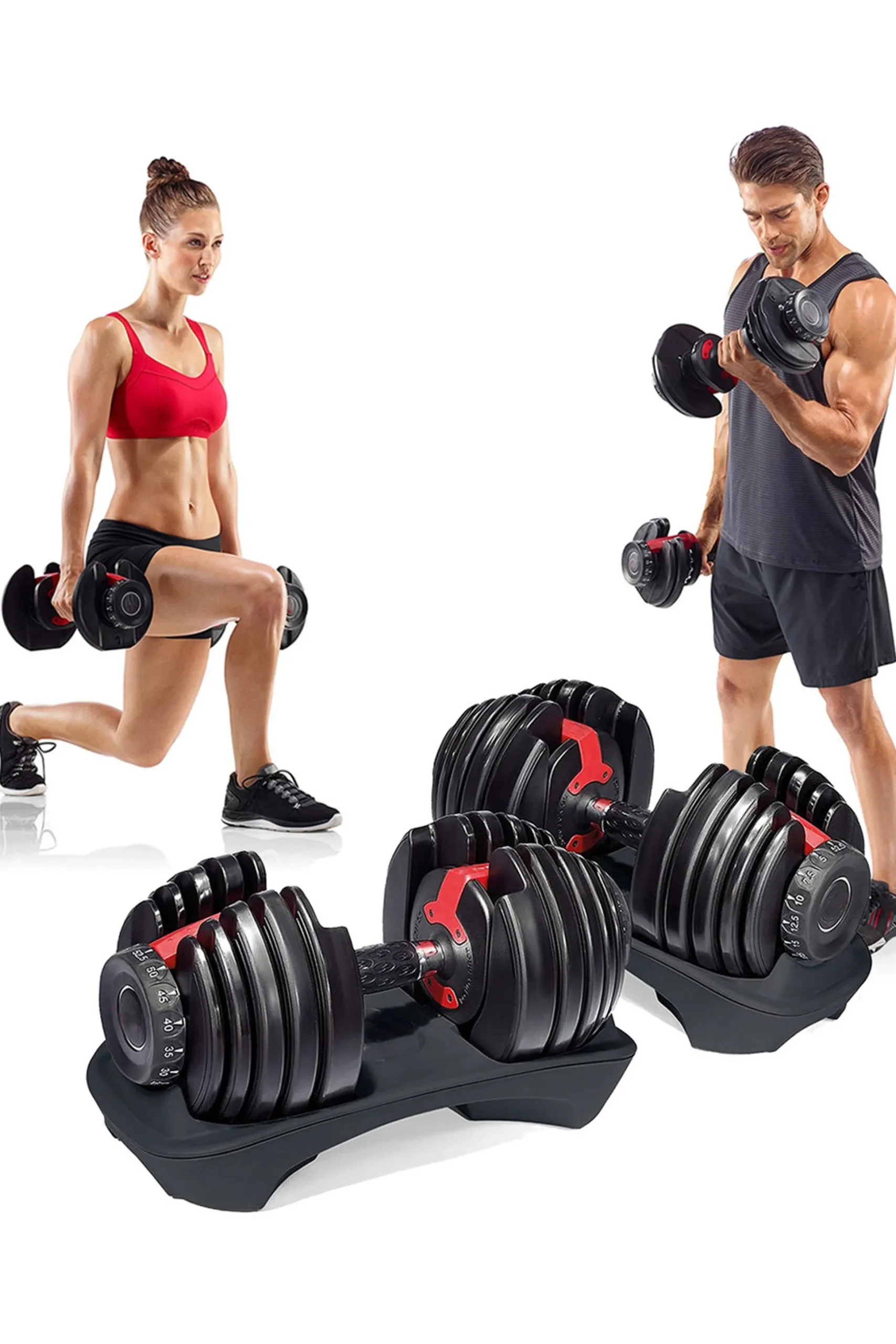 2 Mancuernas Ajustables Power Ozio 2,5-24 Kg (Par) Con Base De Almacenamiento