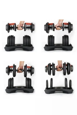 2 Mancuernas Ajustables Power 5-40 Kg (Par) Con Base De Almacenamiento Ozio Fitness