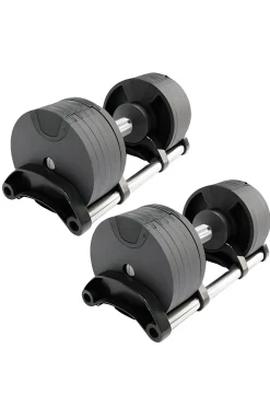2 Mancuernas Ajustables Power 2-32 Kg (Par) Con Base De Almacenamiento