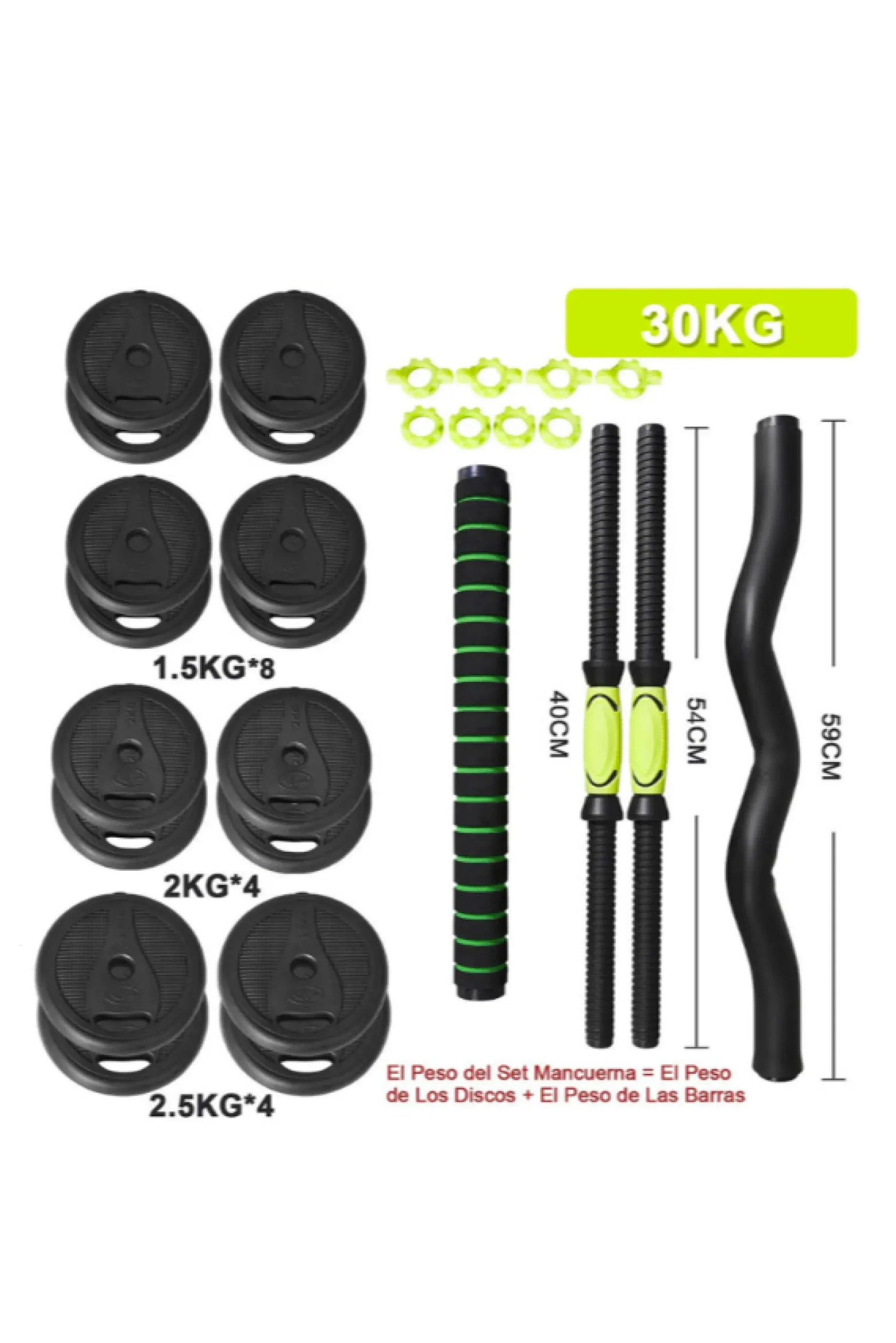 4 Mancuernas 30 Kg Fitness Tech