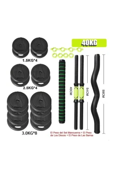 4 Mancuernas 40 Kg Fitness Tech