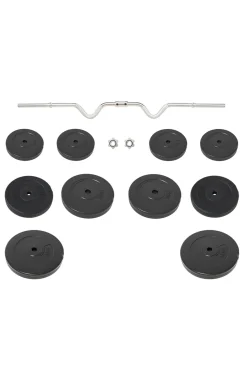 Mancuerna Super Curl Con Discos Vidaxl 90 Kg 2.5x120 CM