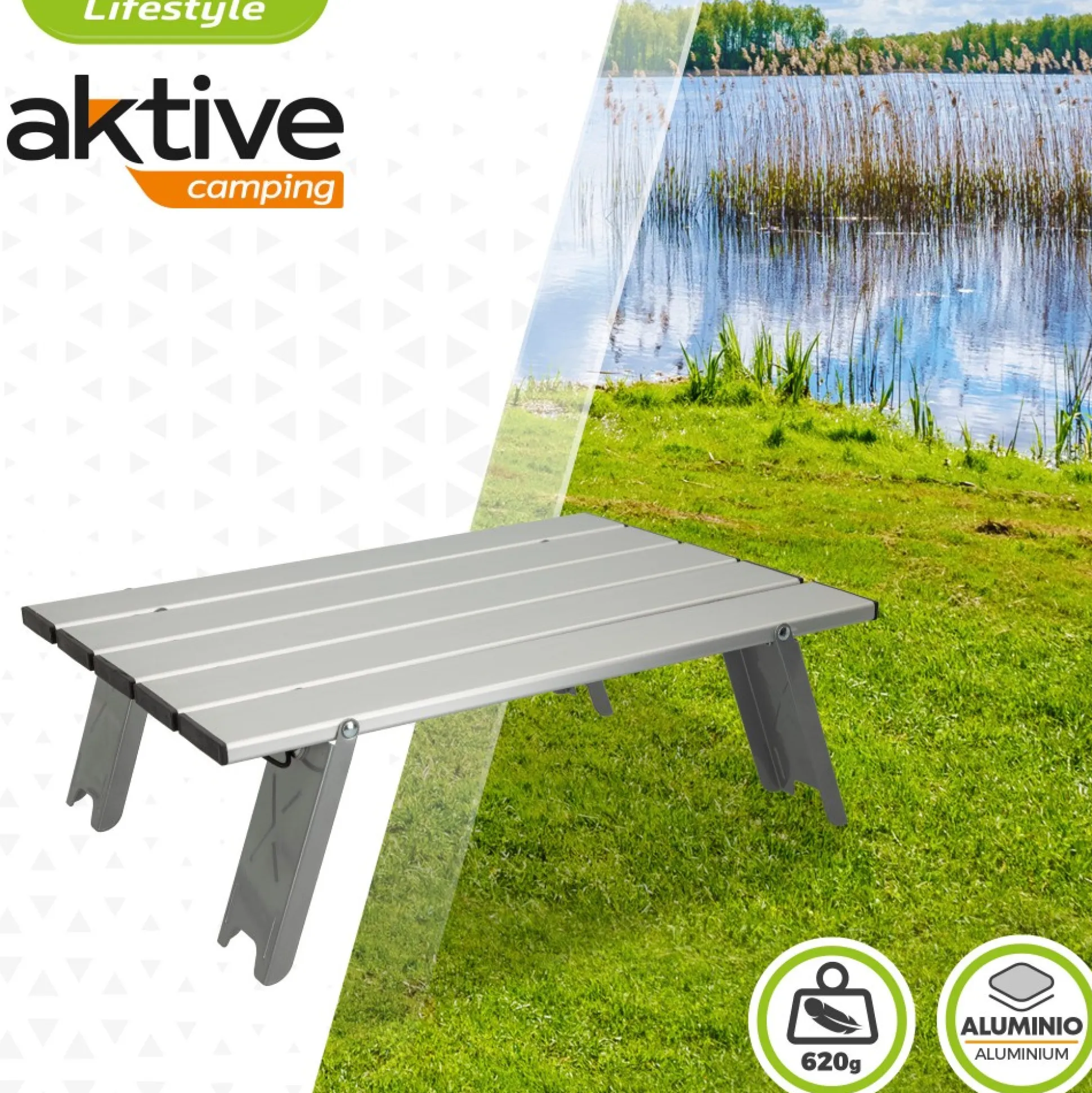 Mesa Auxiliar Plegable De Camping Aktive