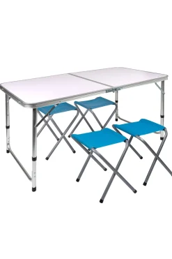 Mesa Plegable Regulable En Altura Con 4 Taburetes Aktive