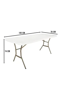 Mesa Rectangular Patas Plegables Crema 185x76x74 CM Lifetime