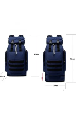 Mochila De Senderismo 60l+10l Macuto Plegable Huaxin