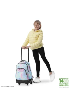 Mochila Escolar Ruedas Totto Tiza Desmontable Glitter