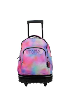 Mochila Escolar Ruedas Totto Tiza Desmontable Glitter