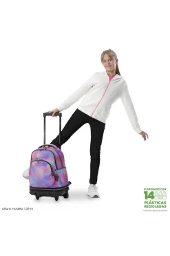 Mochila Escolar Ruedas Totto Tiza Desmontable Glitter