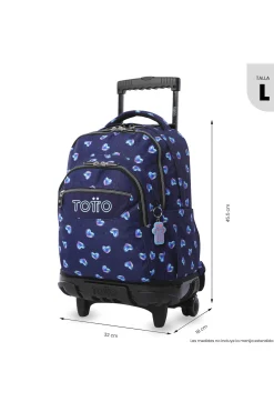Mochila Escolar Ruedas Totto Renglones Glitter