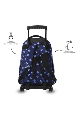 Mochila Escolar Ruedas Totto Renglones Glitter